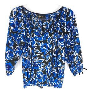 Yumi Kim Floral Top Blue‎ Black Size XS